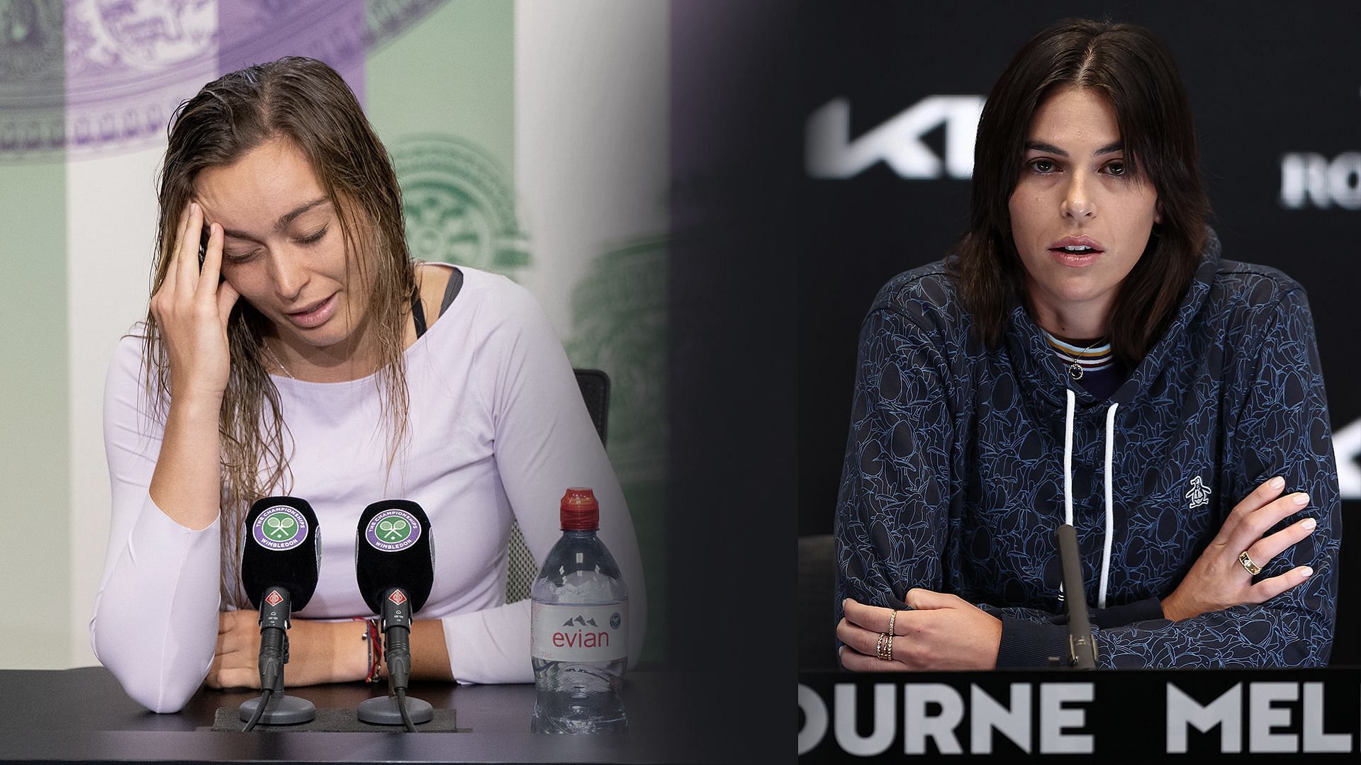 Paula Badosa (L) and Ajla Tomljanovic