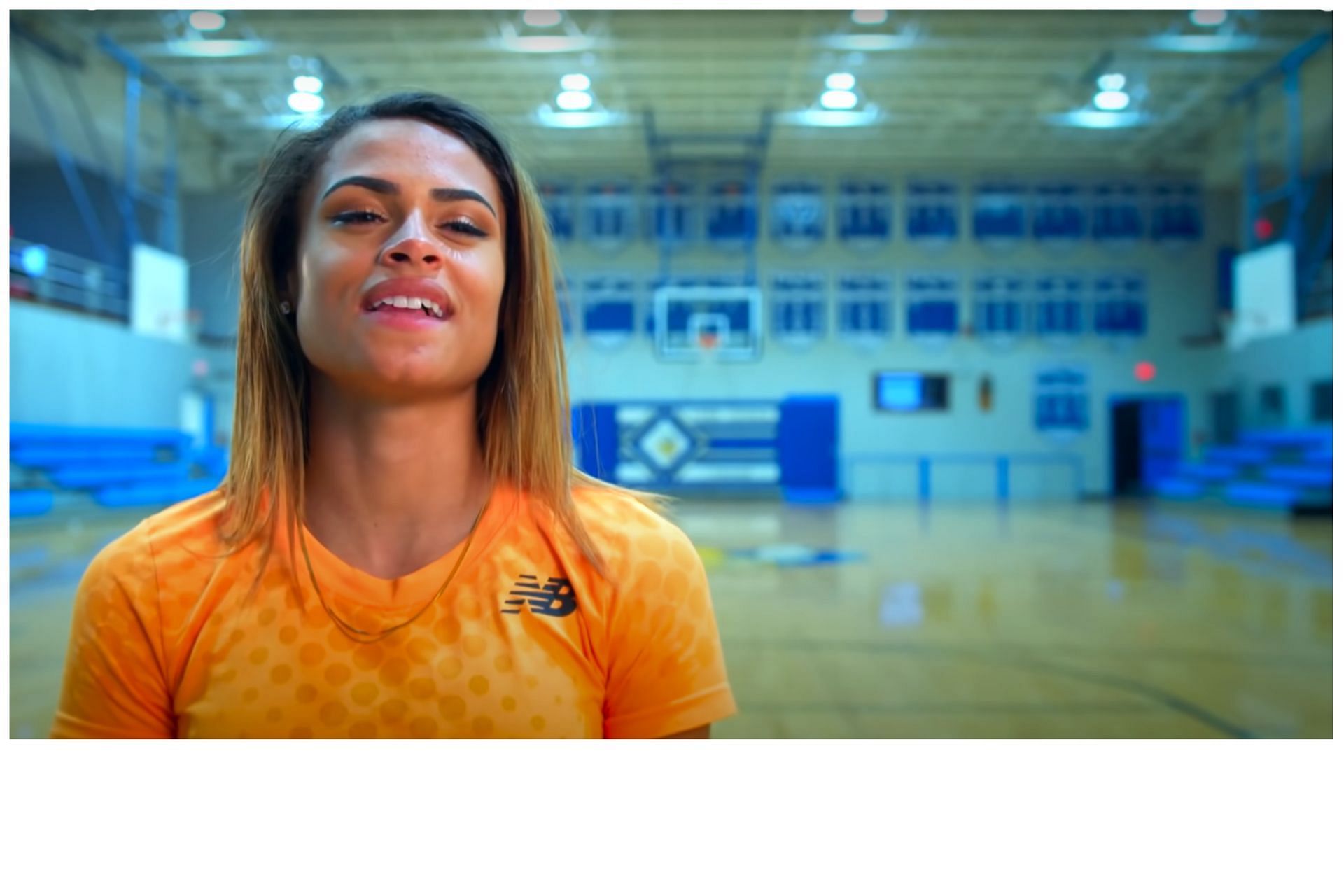 Sydney McLaughlin visits her high school in New Jersey (Image via YouTube / FloTrack)