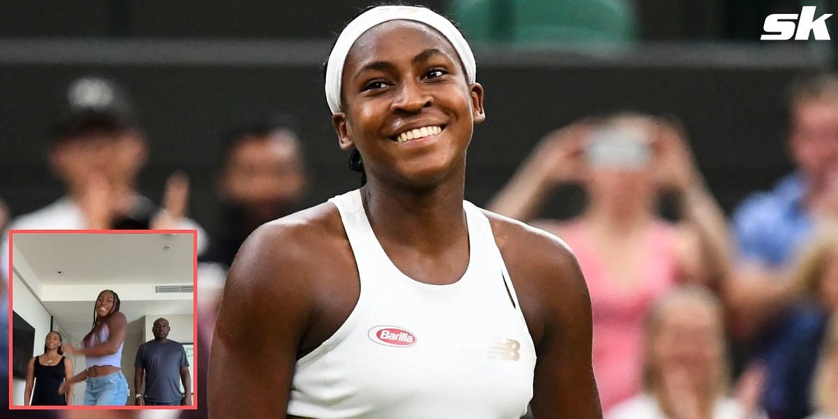 Coco Gauff teaches her parents how to dance.