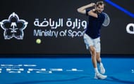 Daniil Medvedev in action during day three of the Diriyah Tennis Cup