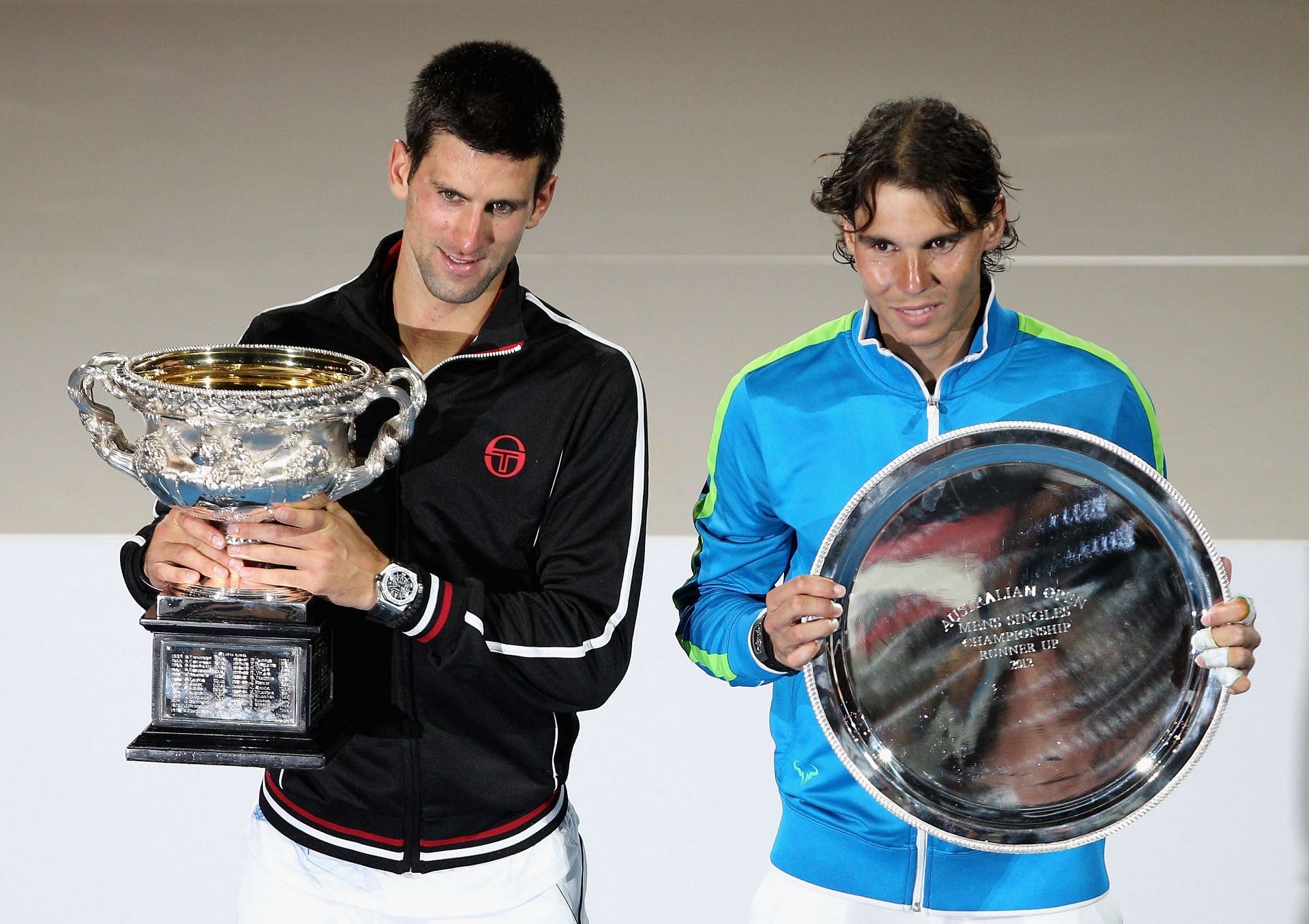 Djokovic (left) and Nadal played a memorable final in 2012.