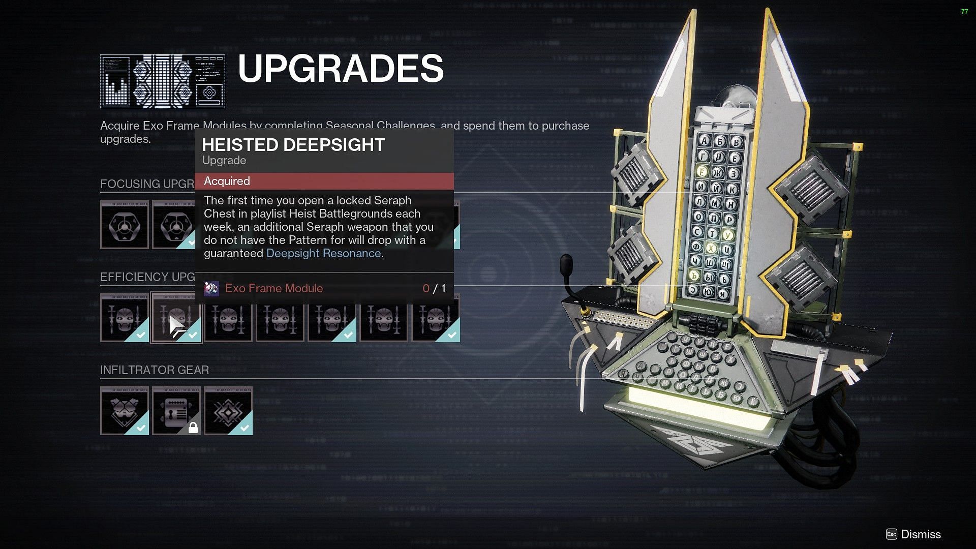 Upgrade within the vendor (Image via Destiny 2)