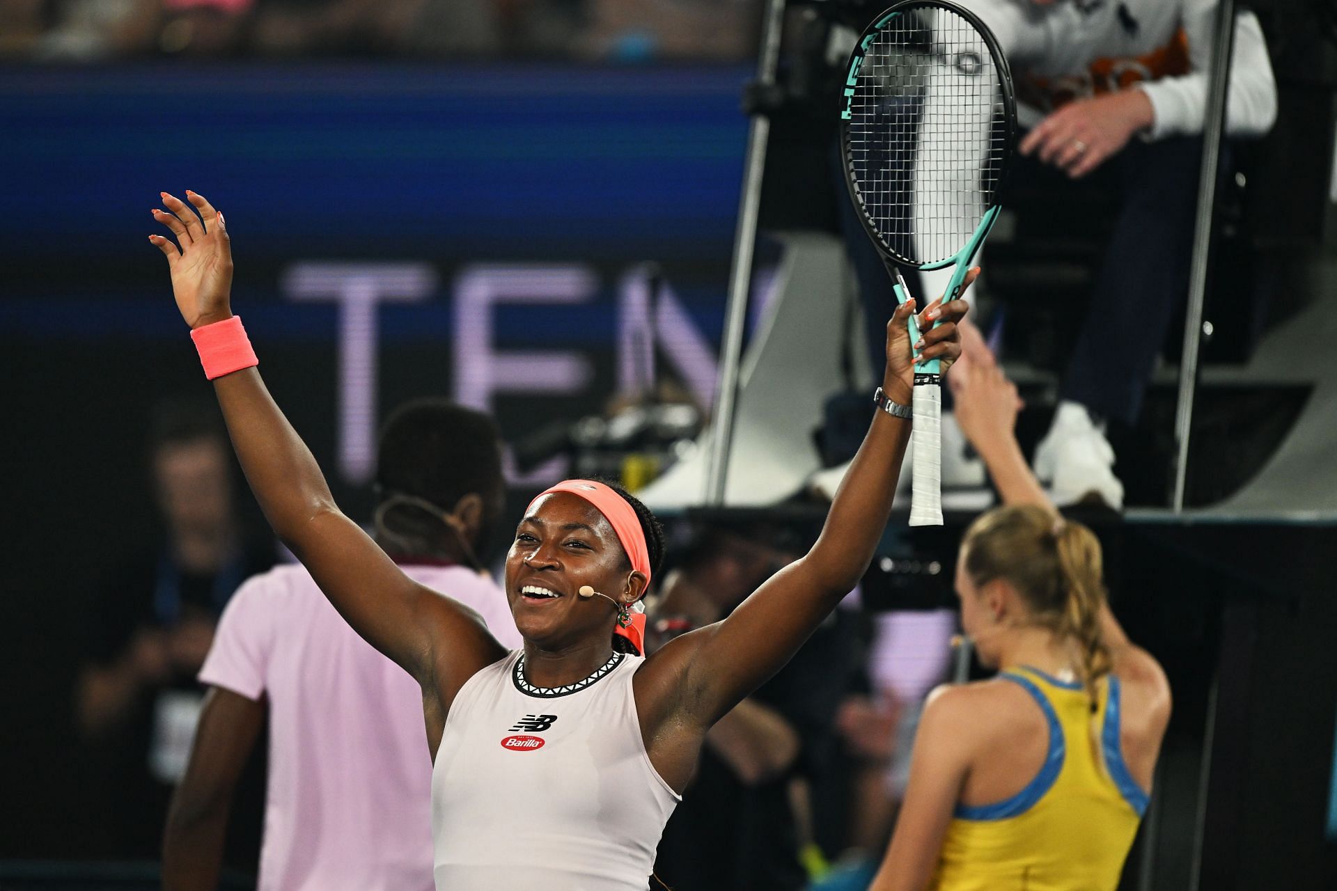 Coco Gauff at the 2023 Tennis Plays for Peace charity match