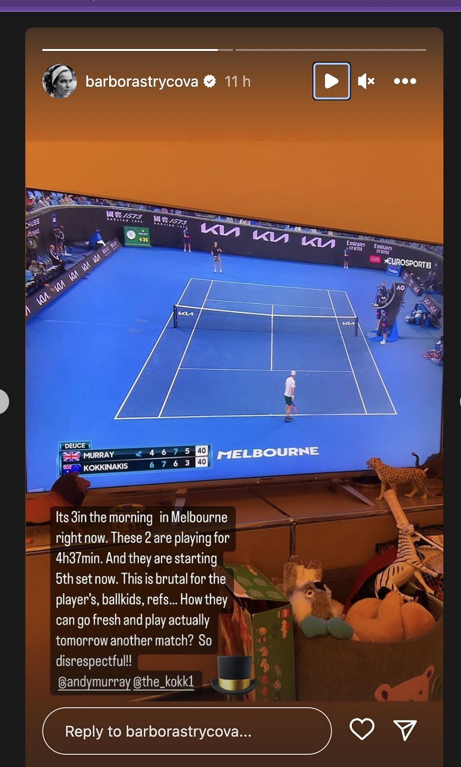 Screengrab from a fan reaction to late scheduling of matches