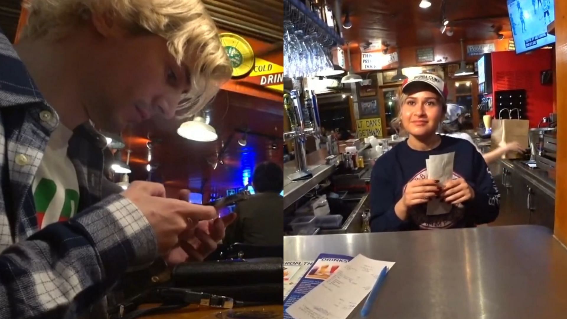 xQc gives a $1200 tip to waitress (Image via Twitch)