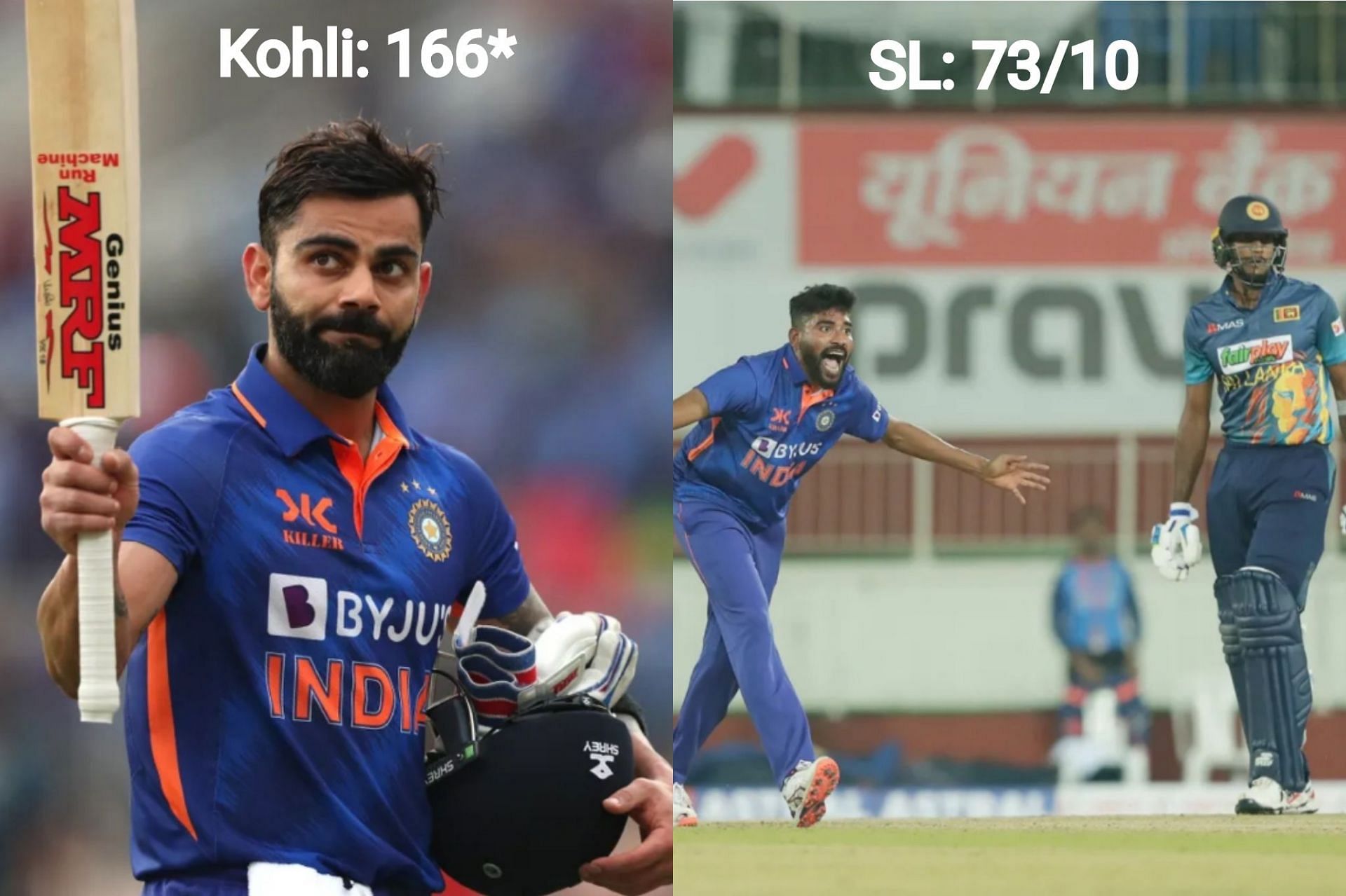 Virat Kohli scored 166* runs in India