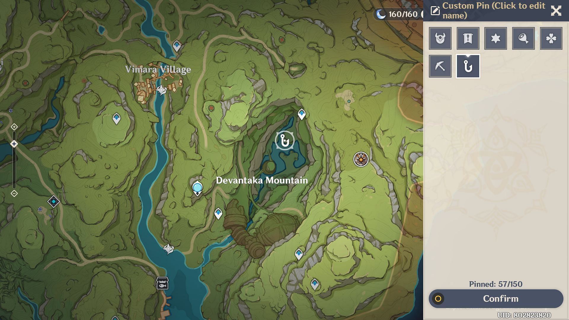 Devantaka Mountain fishing location (Image via HoYoverse)