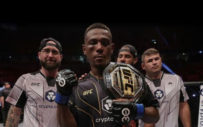 Jamahal Hill celebrates championship with heartfelt throwback post