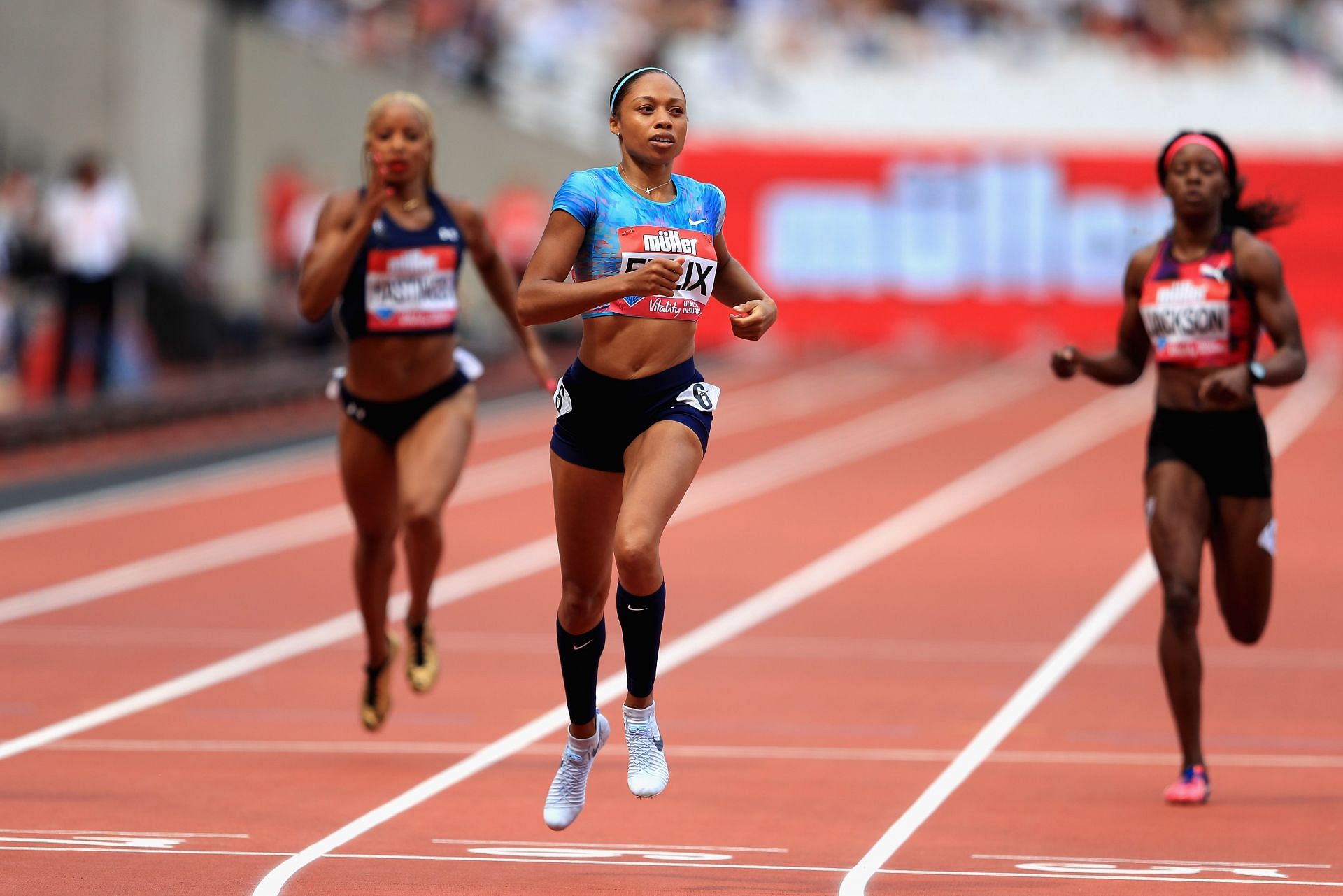 Allyson Felix at Muller Anniversary Games at London Stadium