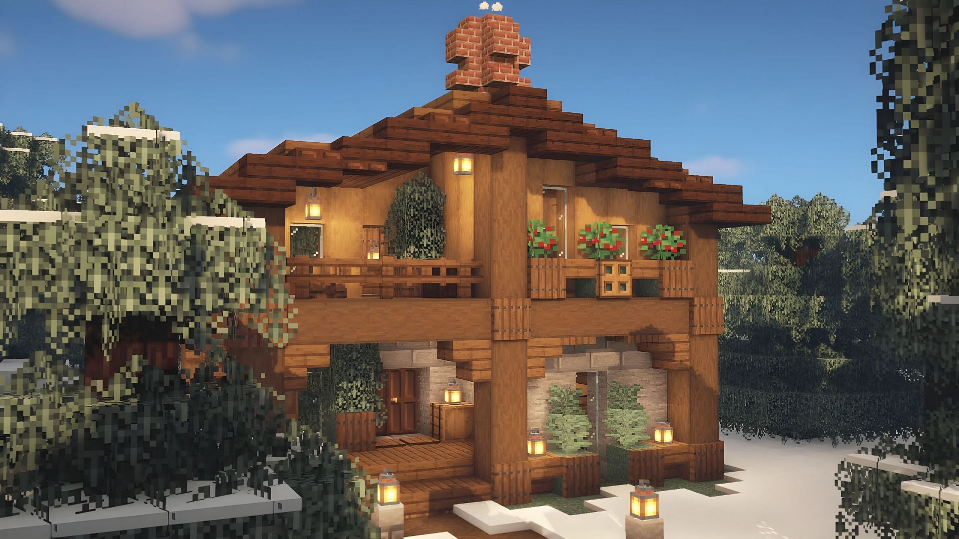 Minecraft cabin builds are great (Image via Youtube/Naga Build)