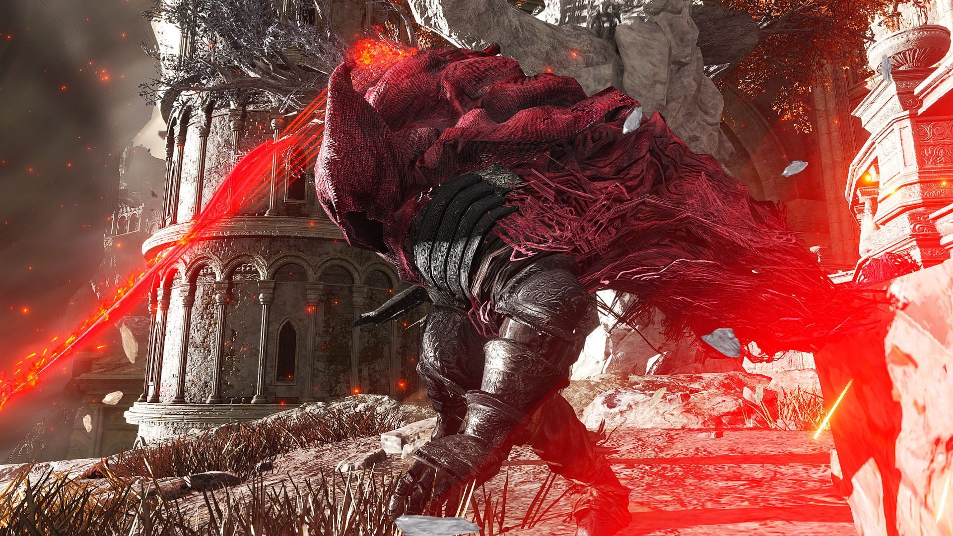 Slave Knight Gael mod in action within Elden Ring (Image via Nexus Mods, created by madao112)