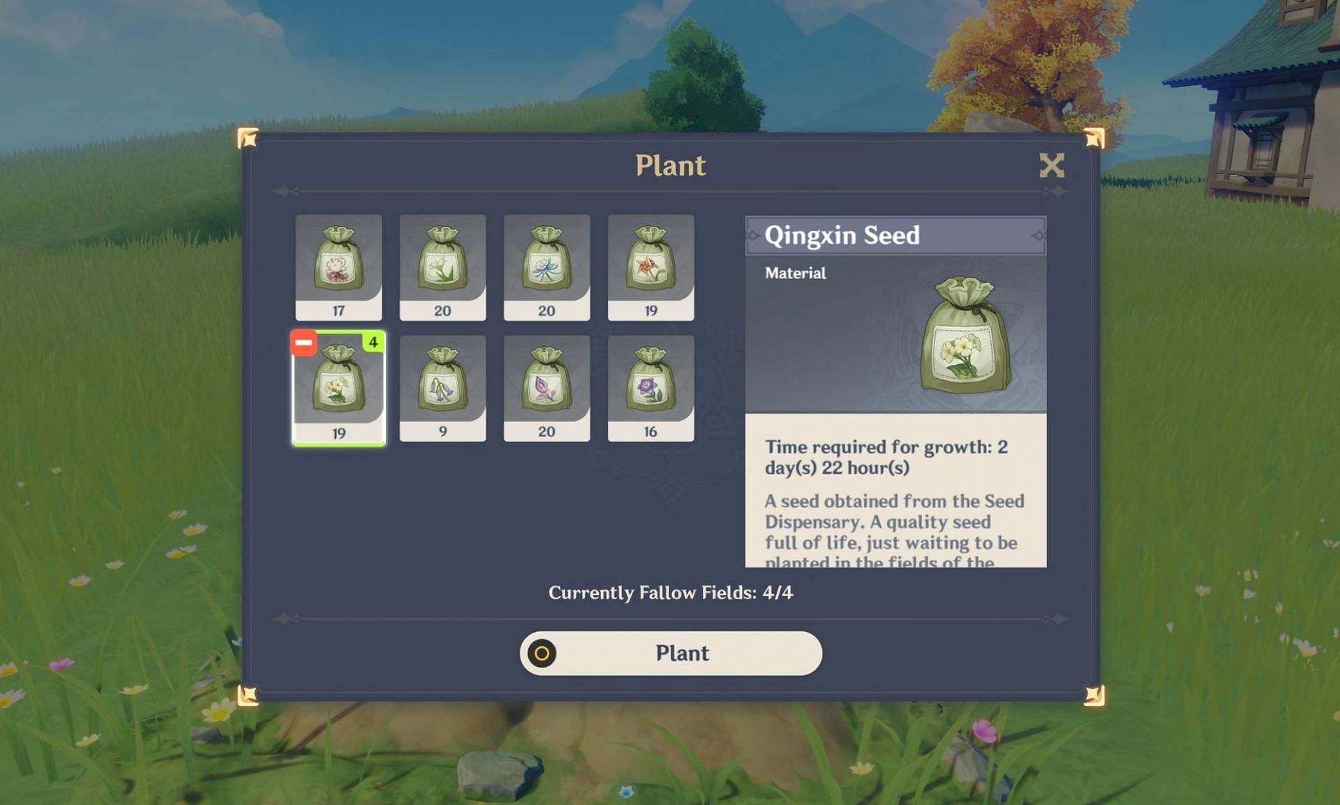 An example of a player planting this item&#039;s seeds in their Serenitea Pot (Image via HoYoverse)
