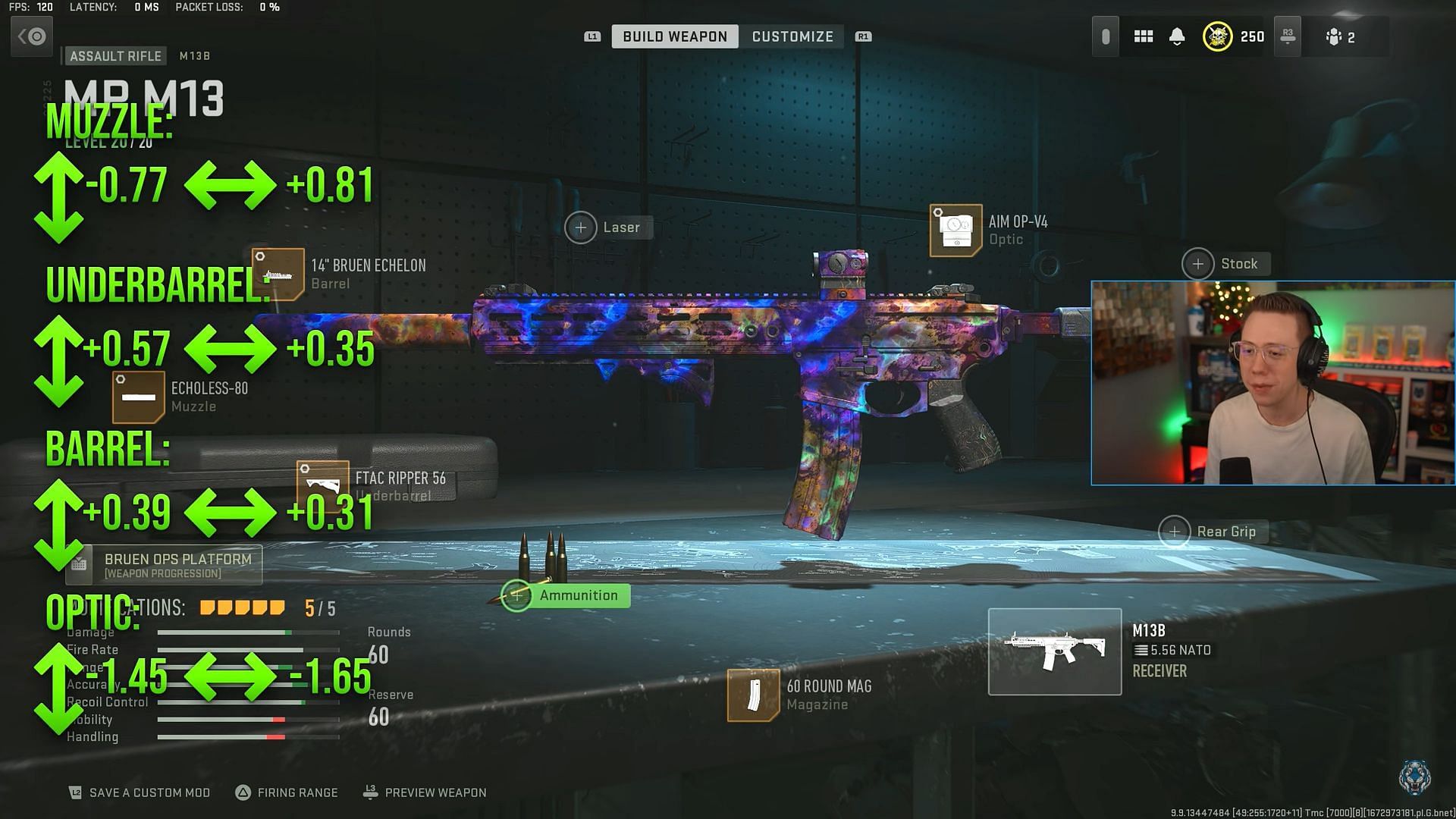 Loadout and tunings for M13B (Image via Activision and YouTube/WhosImmortal)