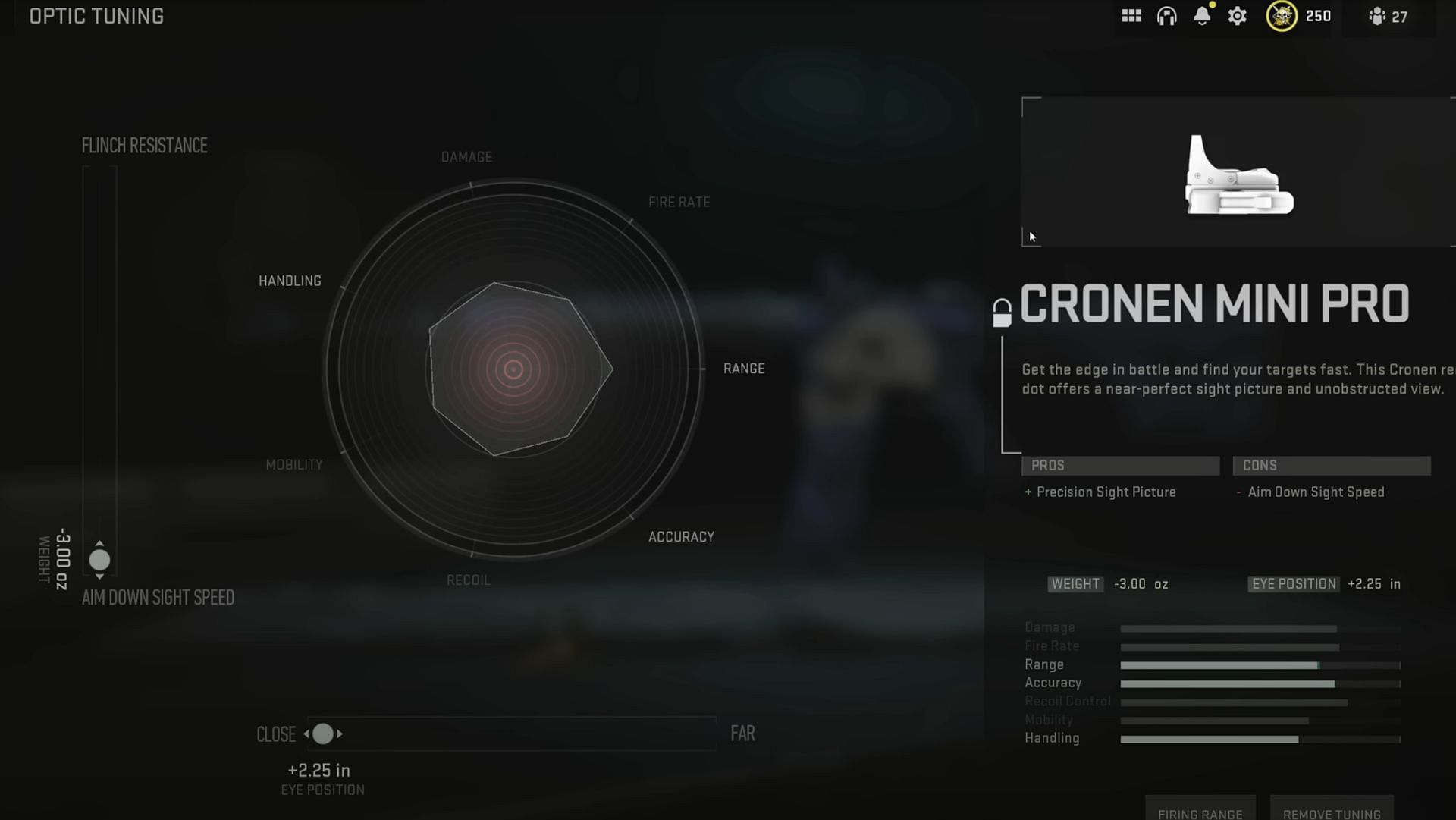 Cronen Mini Pro optic tuning (Image via Activision and YouTube/Metaphor)