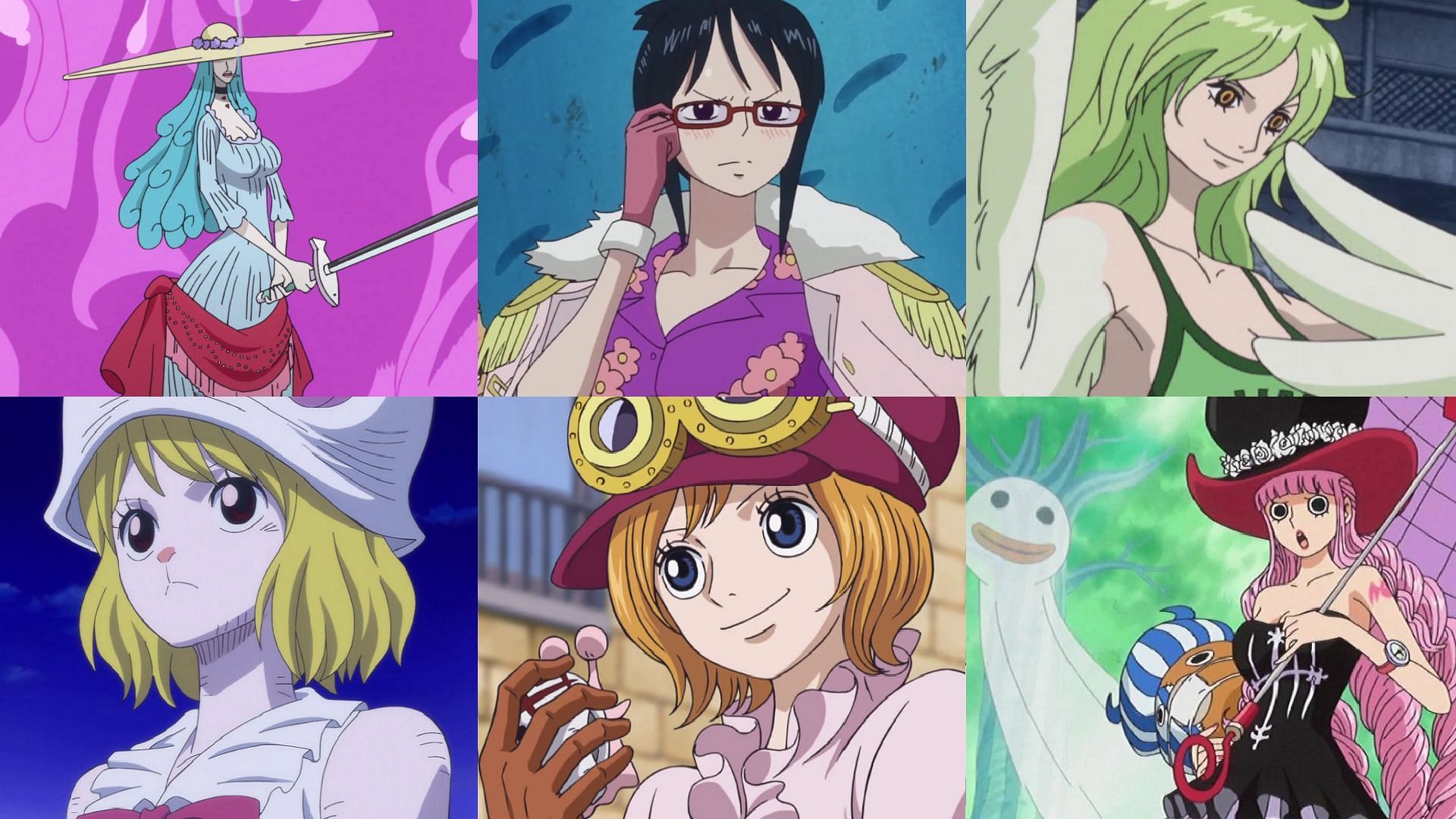 Amande, Tashigi, Monet, Carrot, Koala and Perona (Image via Toei Animation, One Piece)