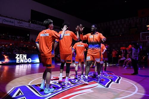 Kofi Cockburn in the Japanese B. League (Photo: Niigata Albirex BB/Twitter)