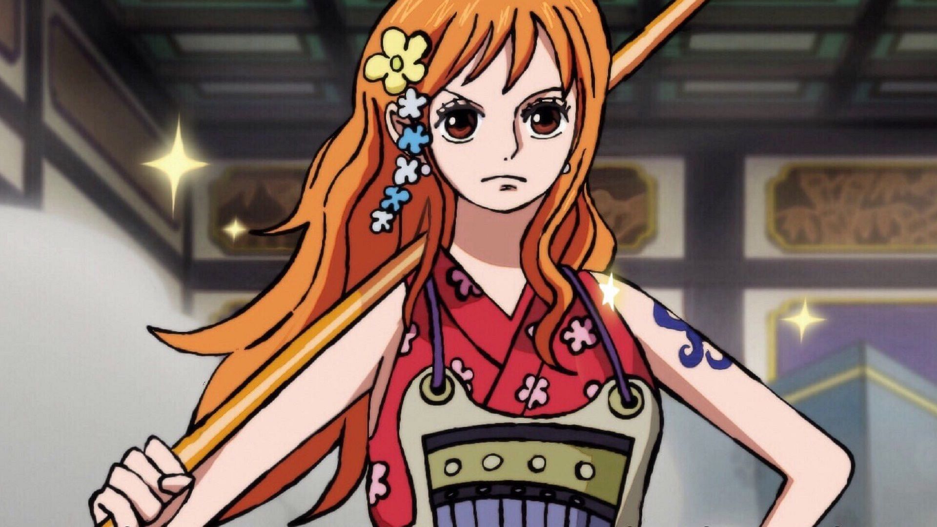 Nami during the raid on Onigashima (Image via Toei Animation, One Piece)