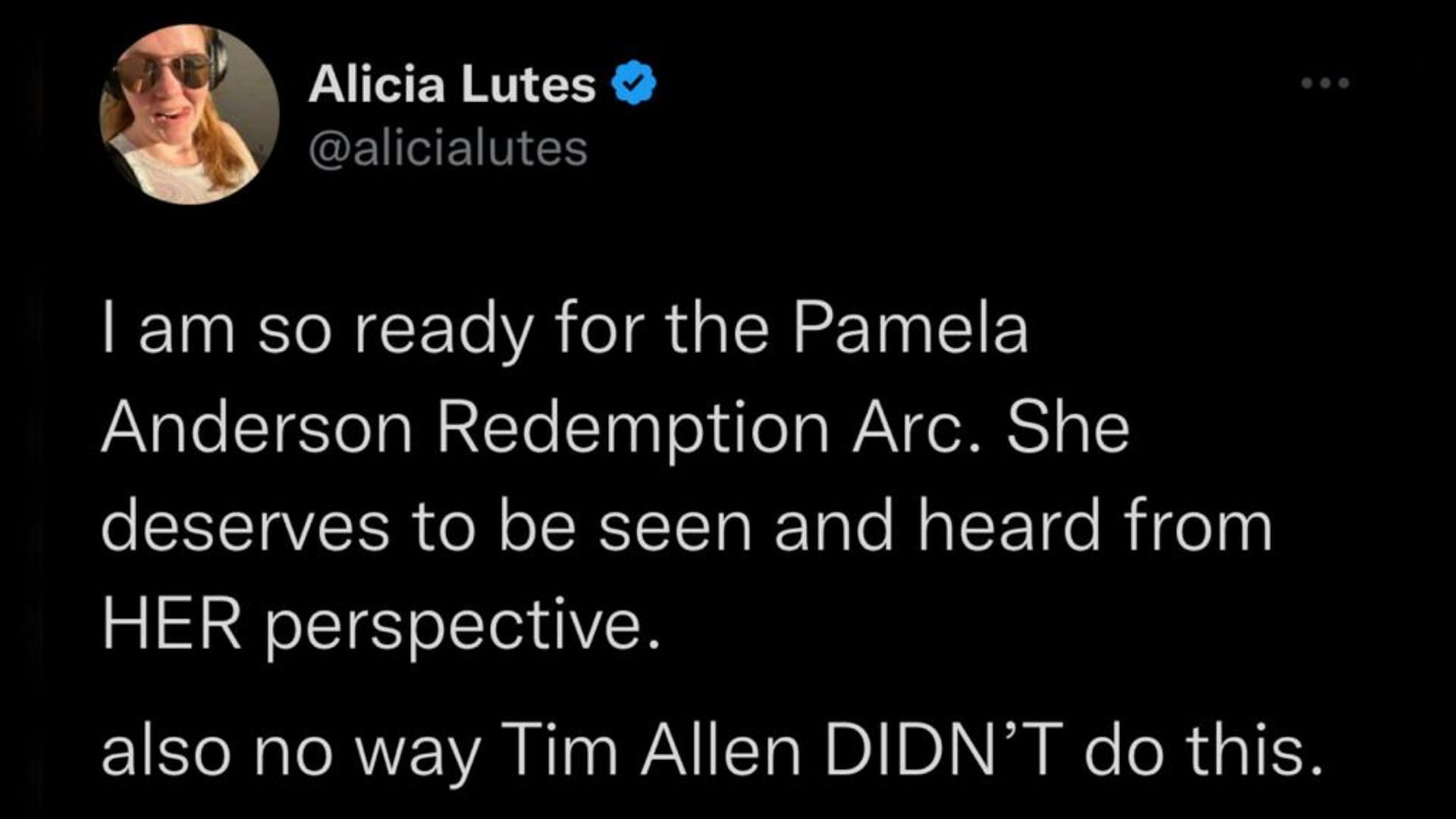 Screenshot of a Twitter user criticizing Tim Allen.
