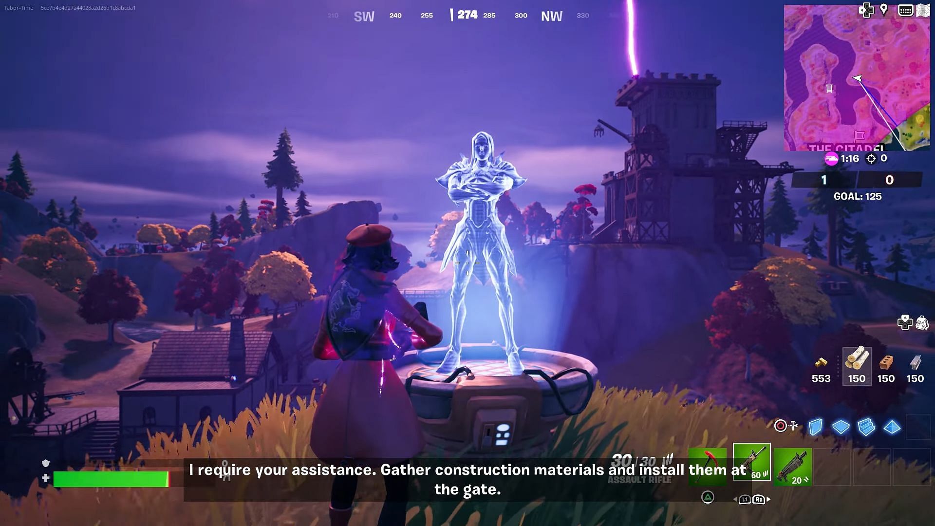 You will have to interact with a hologram to begin the questline (Image via Epic Games)