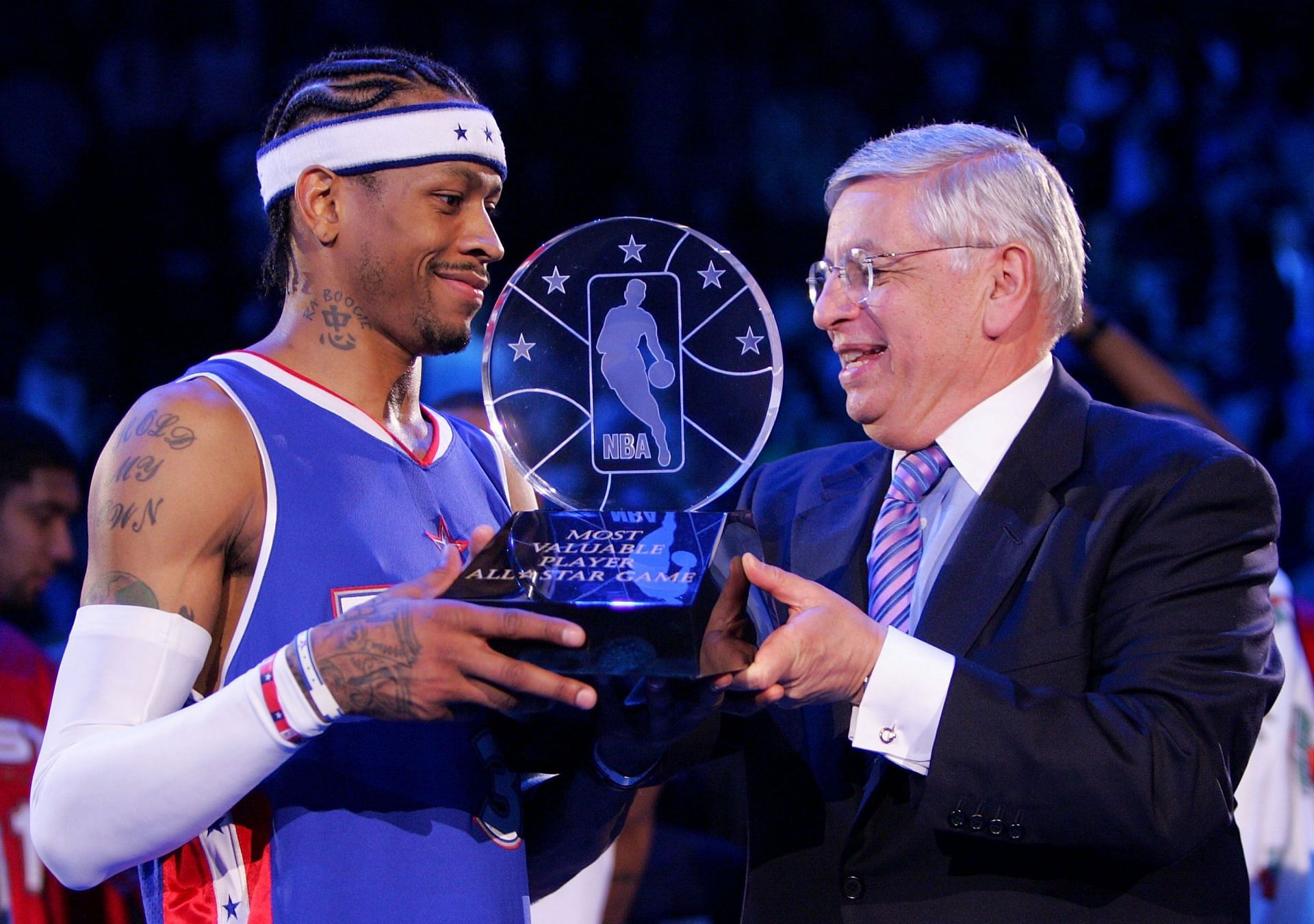 Allen Iverson and David Stern weren&#039;t in good terms after the 2005 dress code came out. [photo: Bleacher Report]