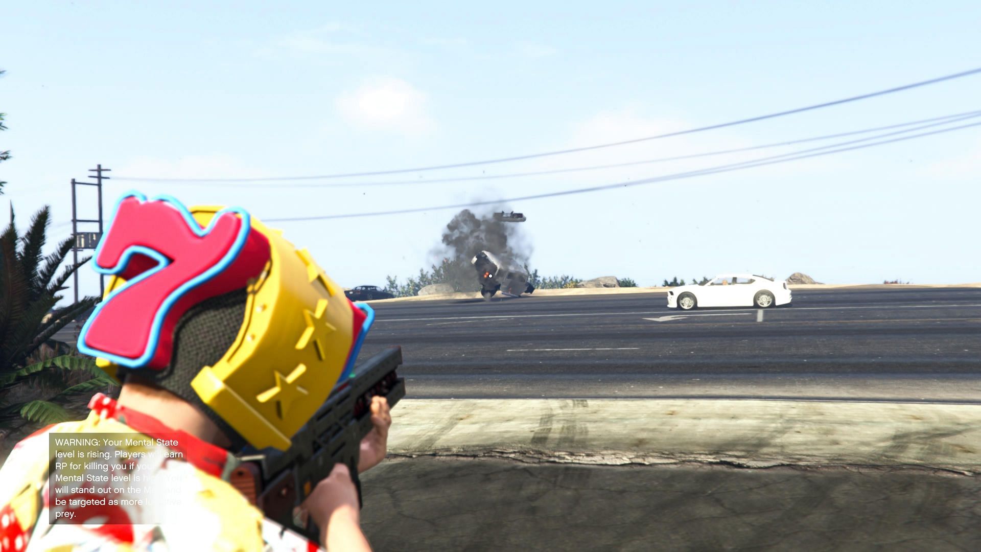 An example of this weapon&#039;s destructive power in GTA Online (Image via Rockstar Games)
