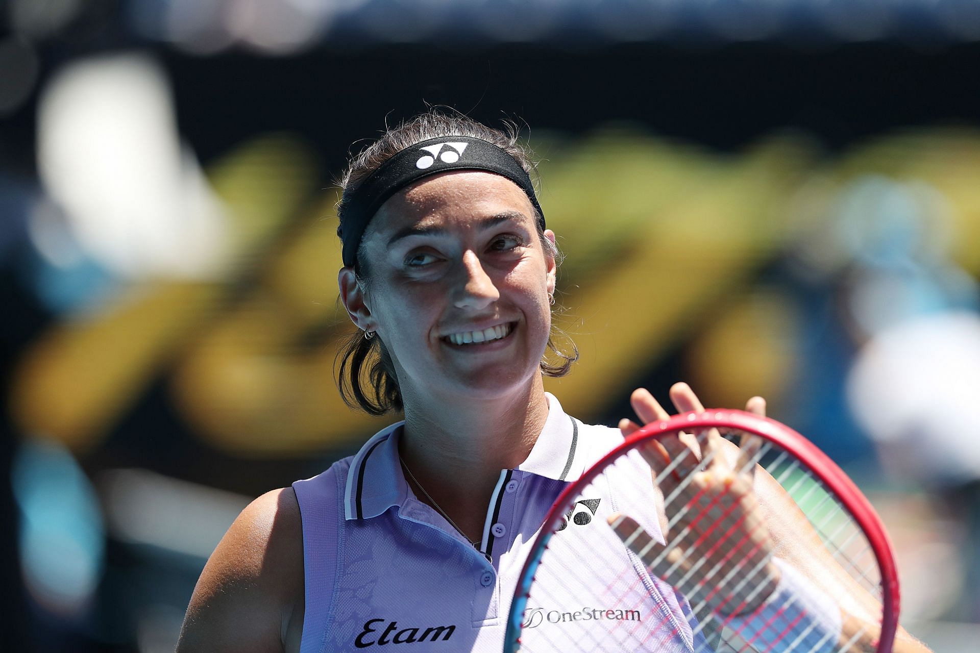 Garcia smiles after her first-round win at the 2023 Australian Open 