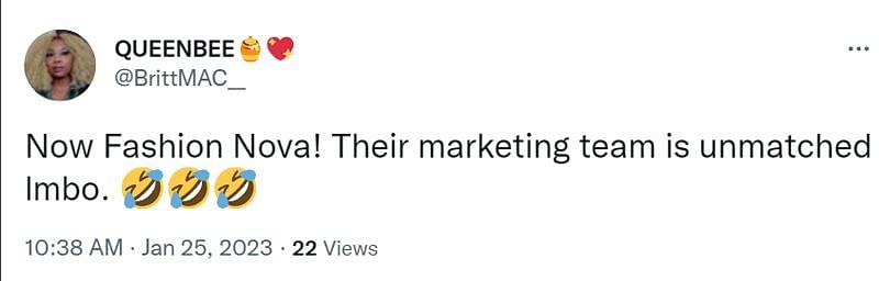 A comment about the marketing (Image via Twitter/@)