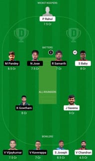 Dream11 Team for Kerala vs Karnataka - Ranji Trophy 2022-23.