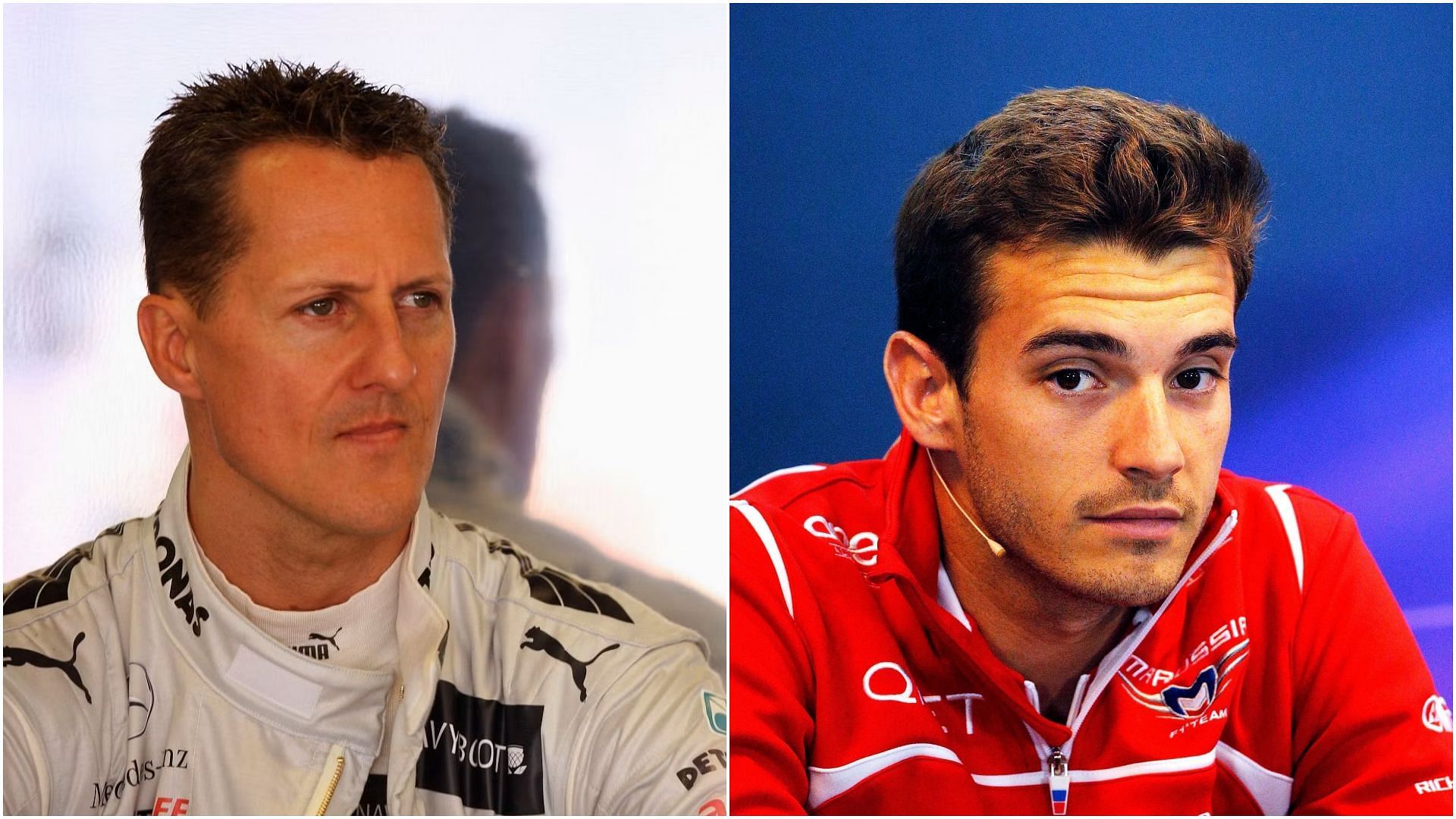 Michael Schumacher (Left) Jules Bianchi (Right) (Collage via Sportskeeda)