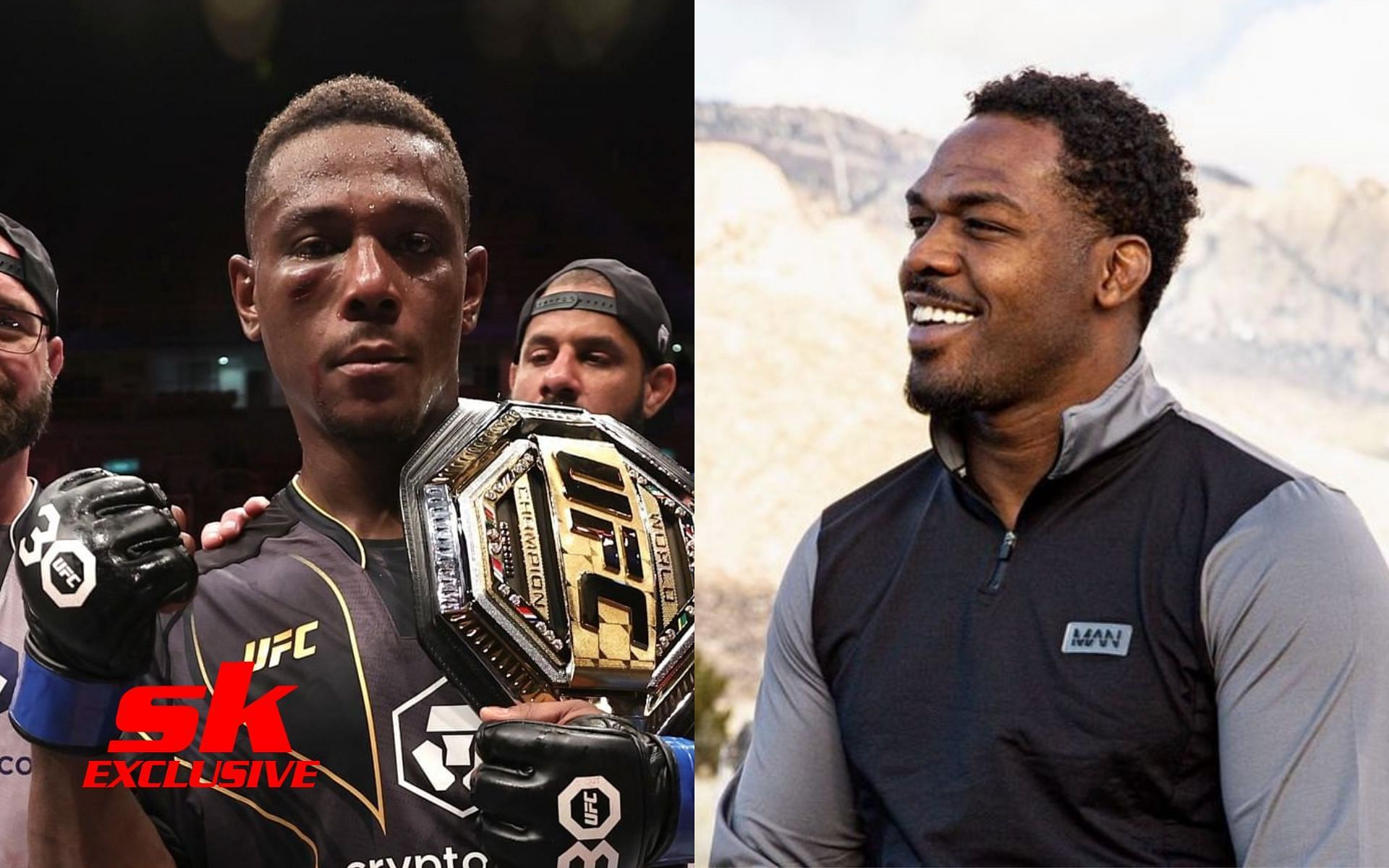 Jamahal Hill (Left), Jon Jones (Right) [Image courtesy: @ufc, @jonnybones on Instagram]