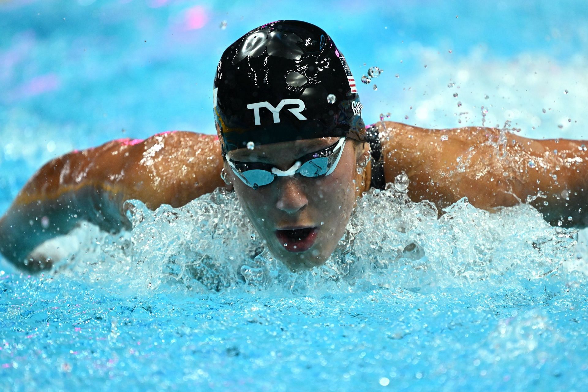 Katie Grimes competes in the Women's 400m Individual Medley Final in 2022 FINA World Championships 