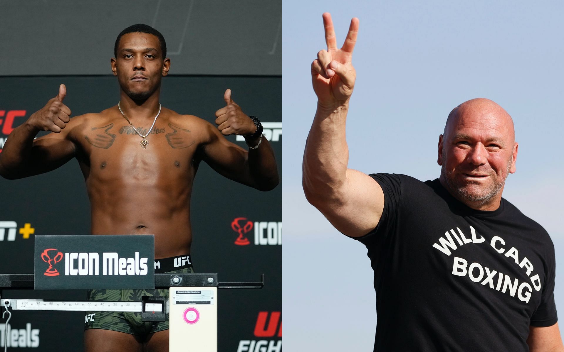 Jamahal Hill (left) and Dana White (right) [Image Courtesy: Getty Images]