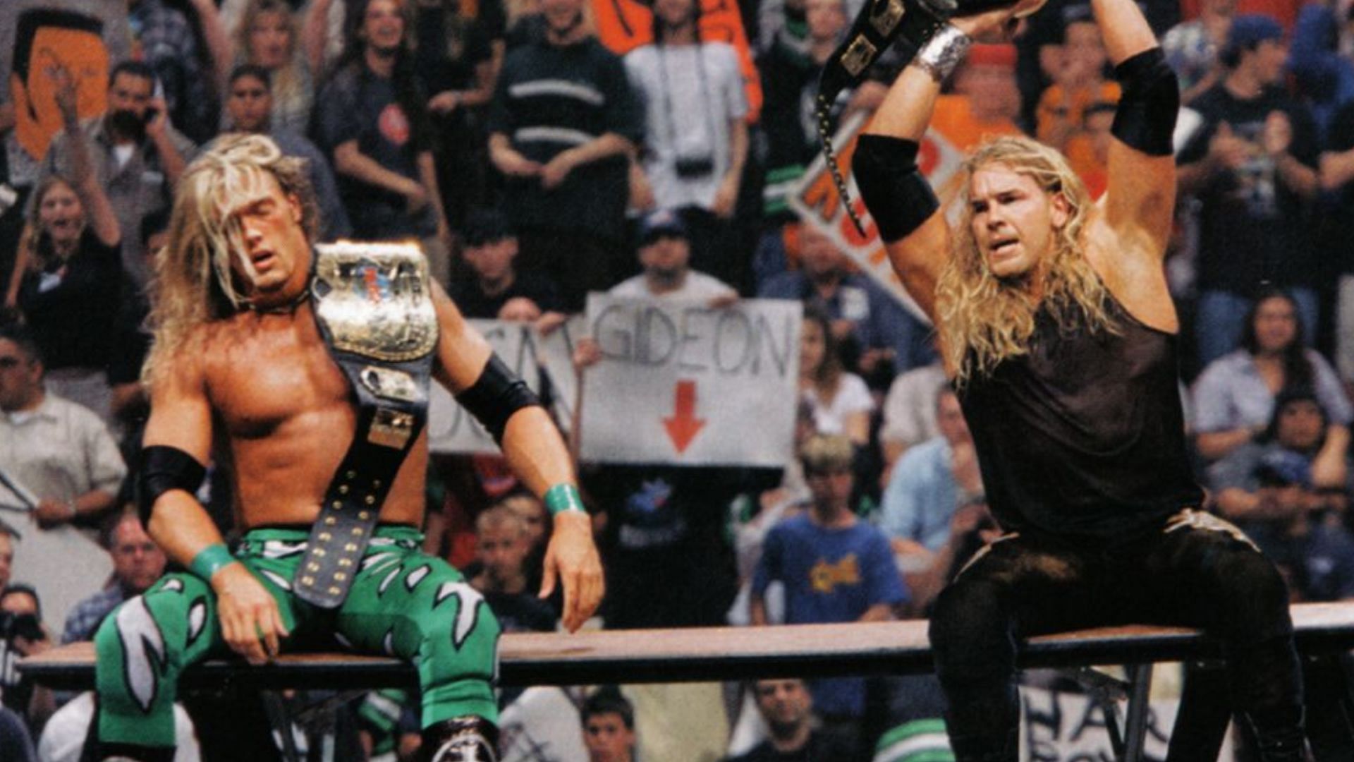 Edge and Christian win the WWF World Tag Team Championship.