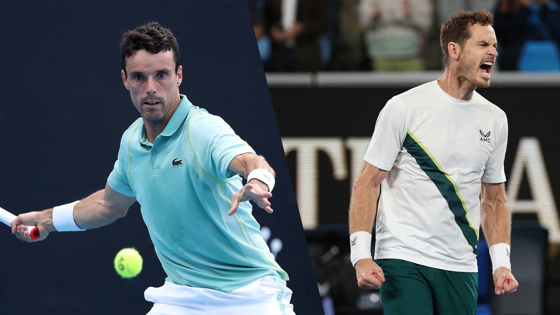 Roberto Bautista Agut (L) and Andy Murray.