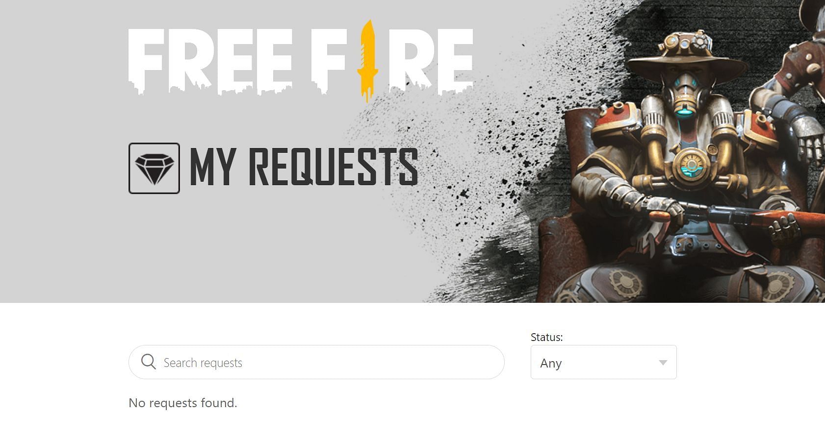 You can find the status after going to the My Requests section (Image via Garena)