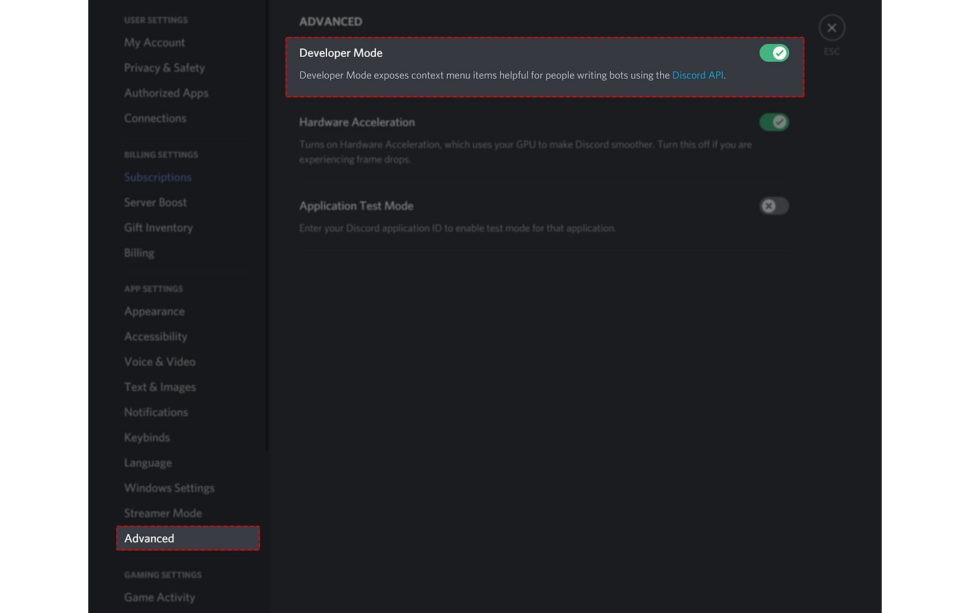 How turn on Developer Mode on discord (for get access to copy id