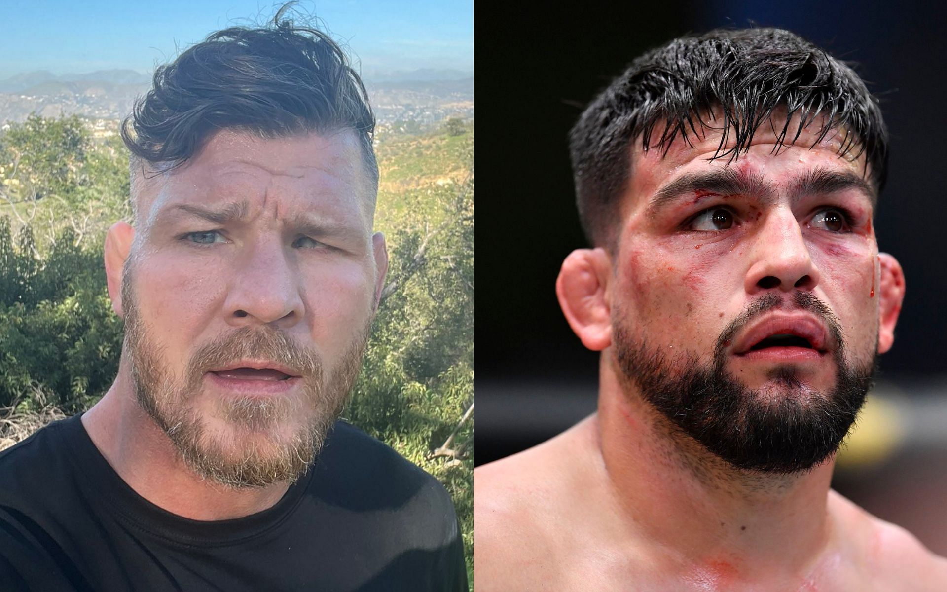 Michael Bisping [Left] Kelvin Gastelum [Right] [Images courtesy: @michael and @MMAFighting (Twitter)]