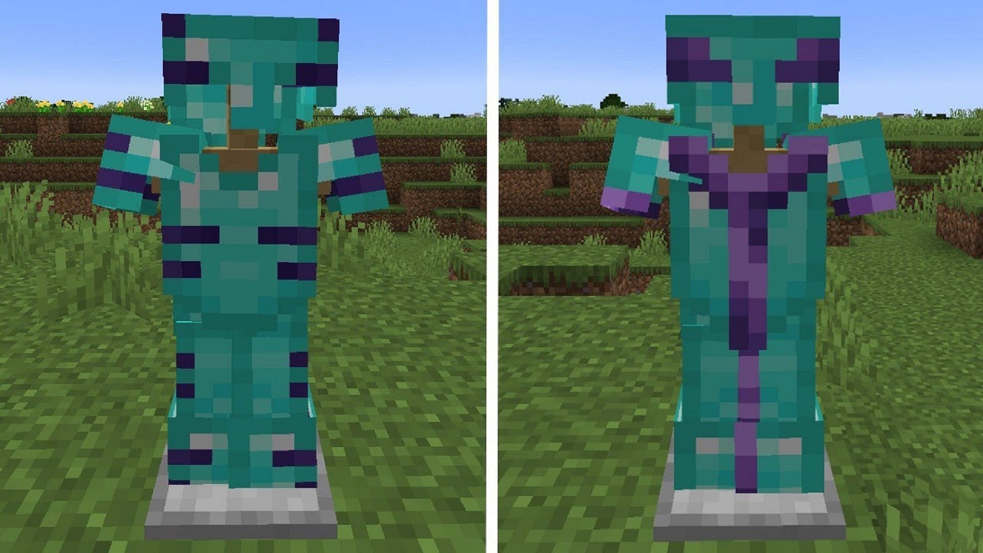 Different armor trim colors and patterns as seen in Minecraft: Java Edition snapshot 23w04a (Image via Mojang Studios || BrosClanYT/YouTube)