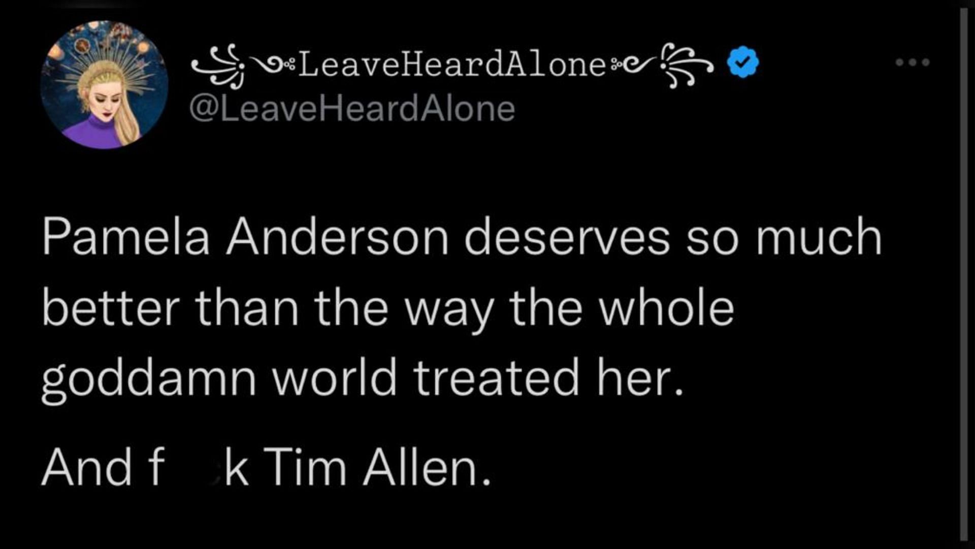 Screenshot of a Twitter user criticizing Tim Allen.