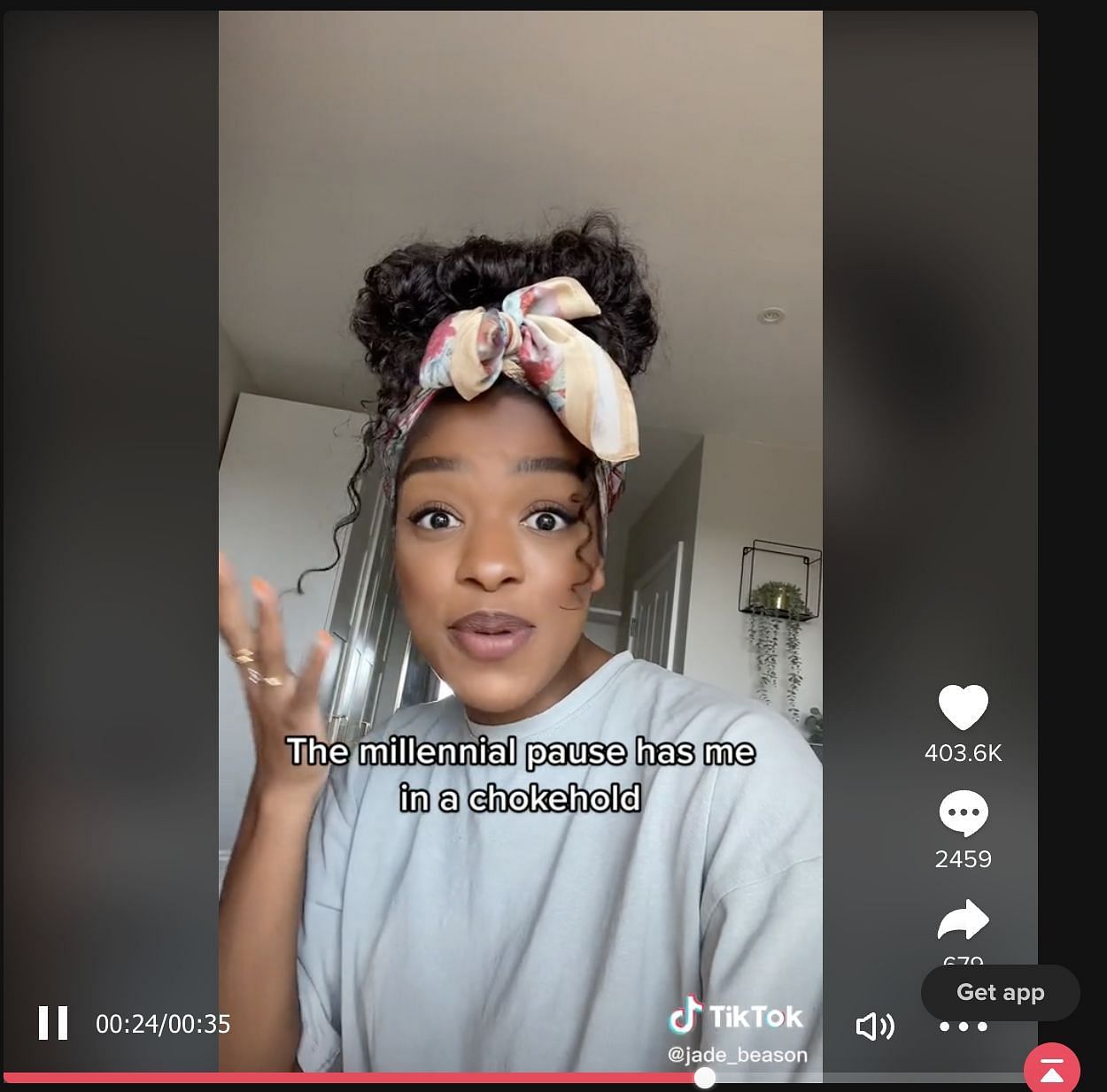 Social media users talk about the &quot;millenial Pause,&quot; where the content creator pauses for a second or two before beginning to speak in a video. (Image via TikTok)