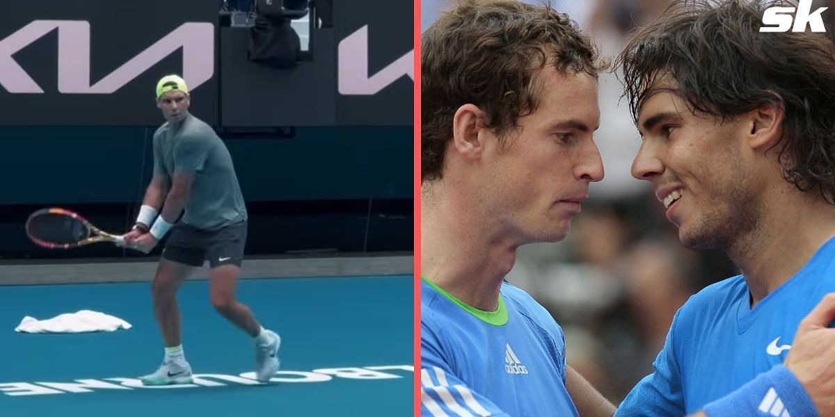 Rafael Nadal and Andy Murray hit the practice nets together ahead of the Australian Open 2023