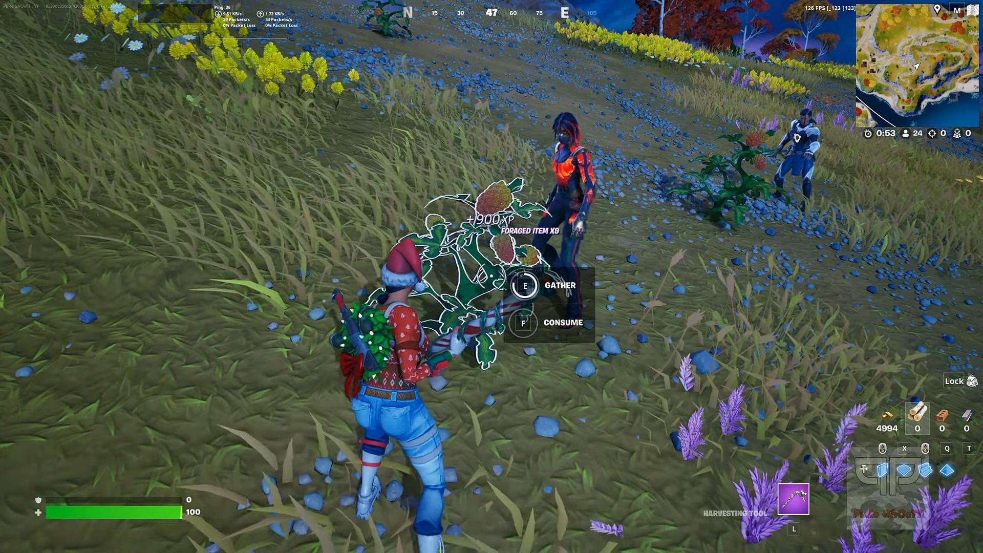 The glitch allowed players to consume infinite Slap Berries and gain XP (Image via Epic Games)
