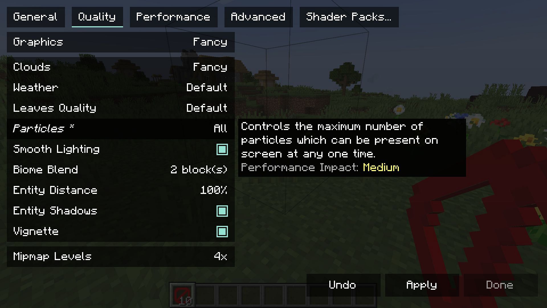 Regular Graphics settings can be changed to increase FPS in Minecraft (Image via Mojang)