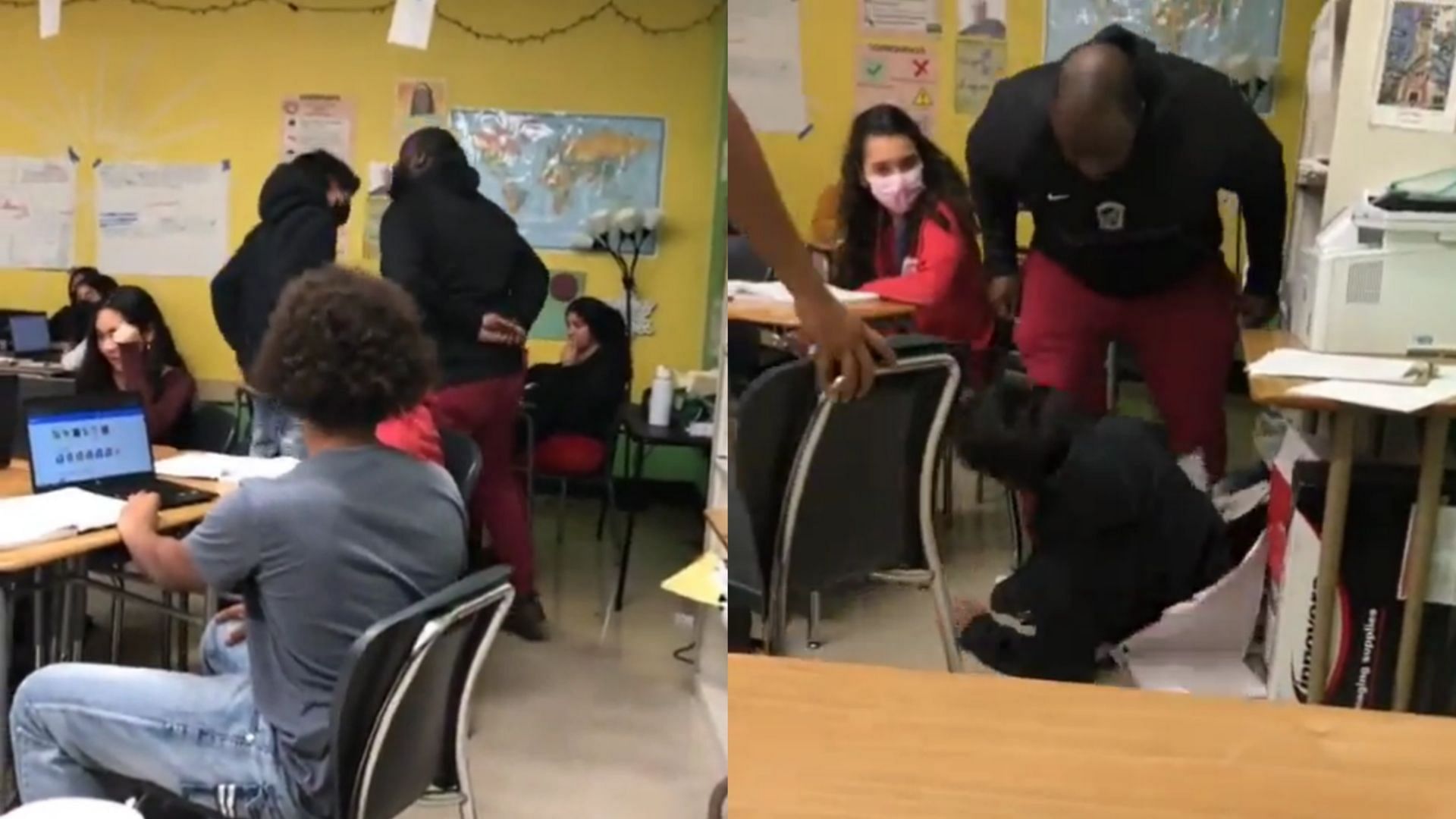 Richmond High School teacher fired after physically assaulting student who allegedly used racial slur (Image via LuisCam82062622/Twitter)
