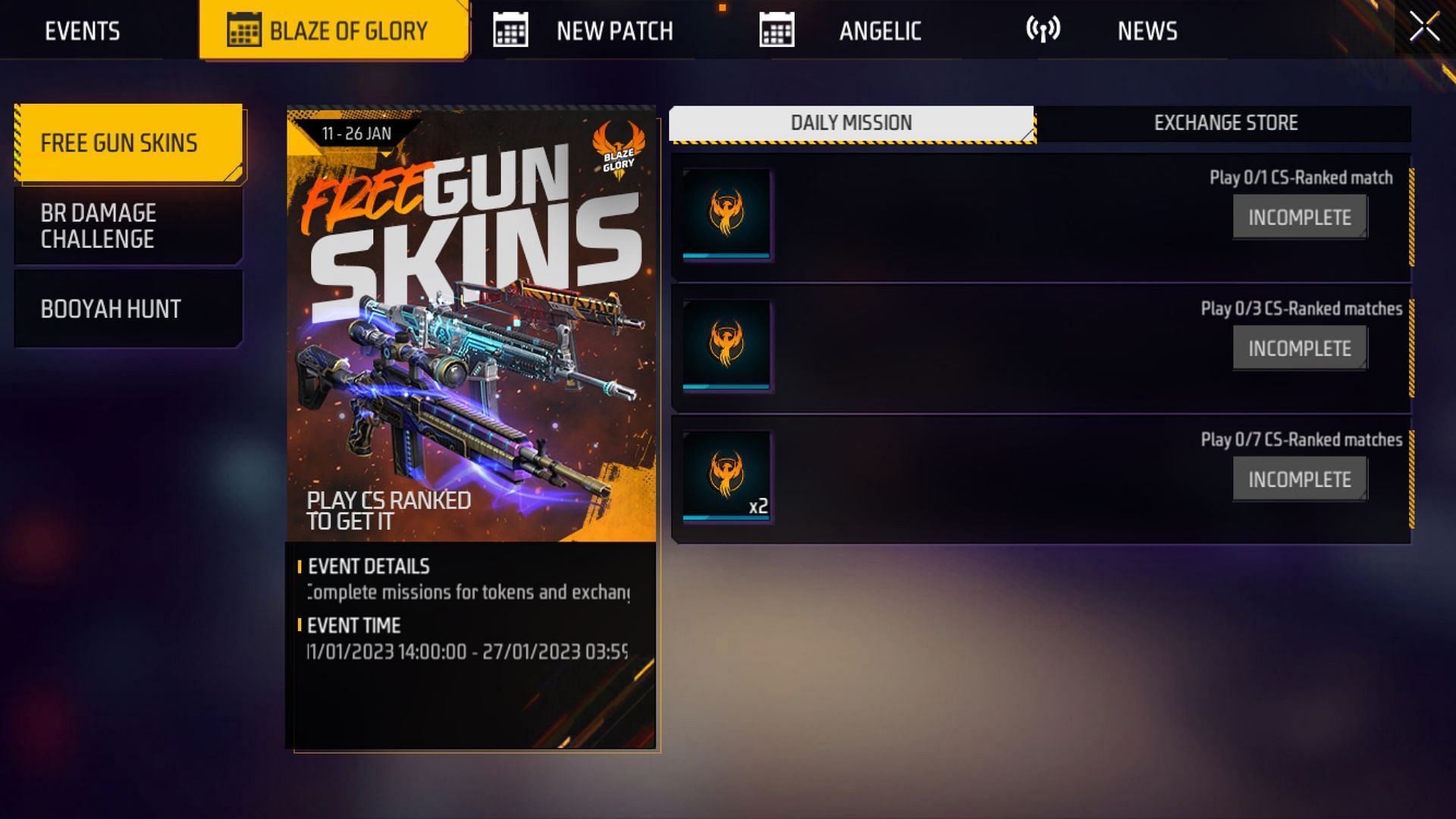 The event offers free gun skin (Image via Garena)