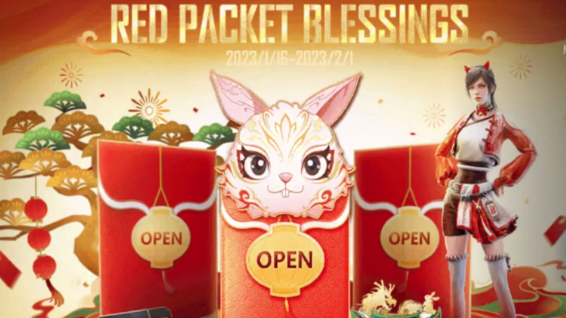 Red Packet Blessings event has arrived in PUBG Mobile (Image via Tencent Games)