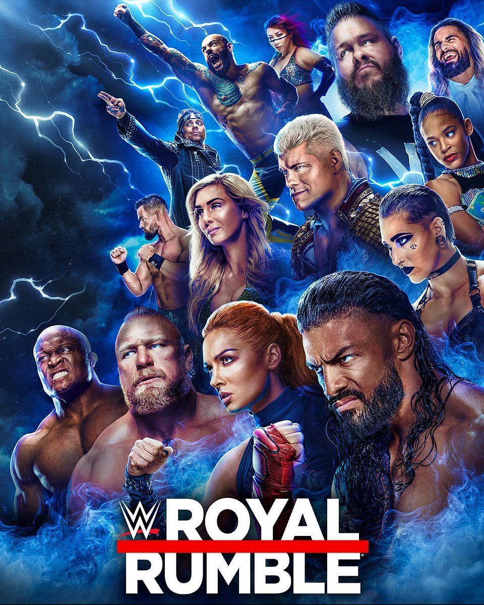 The electrifying poster for the 2023 WWE Royal Rumble 