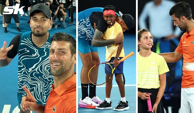 Best moments from Novak Djokovic & Nick Kyrgios exhibition clash at 2023 Australian Open