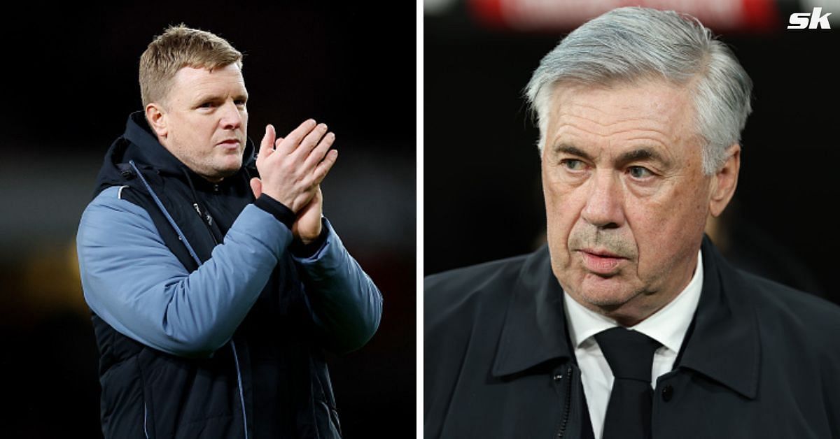 Real Madrid manager Carlo Ancelotti and Newcastle United boss Eddie Howe