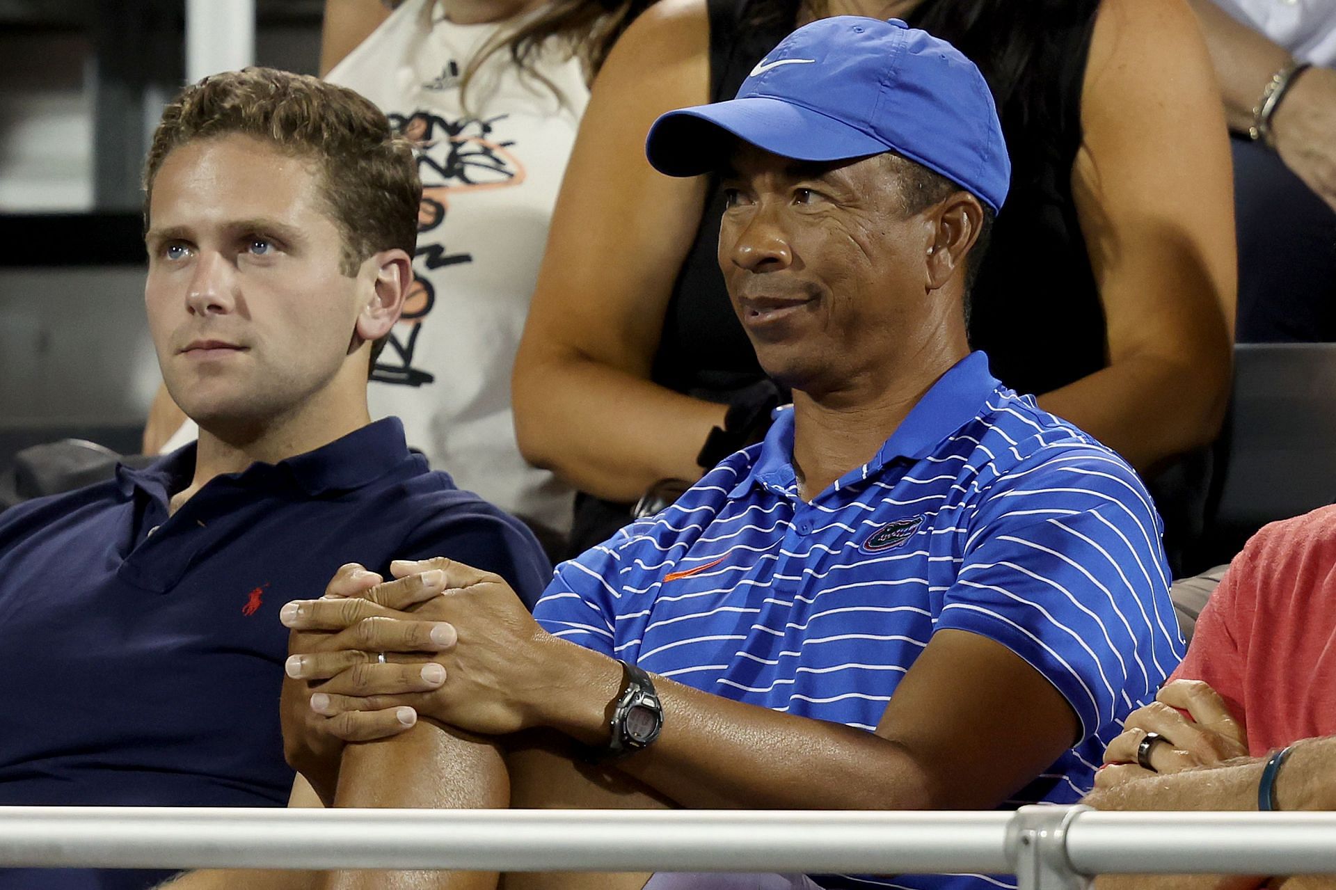 Bryan Shelton watches son Ben play at the Western &amp; Southern Open